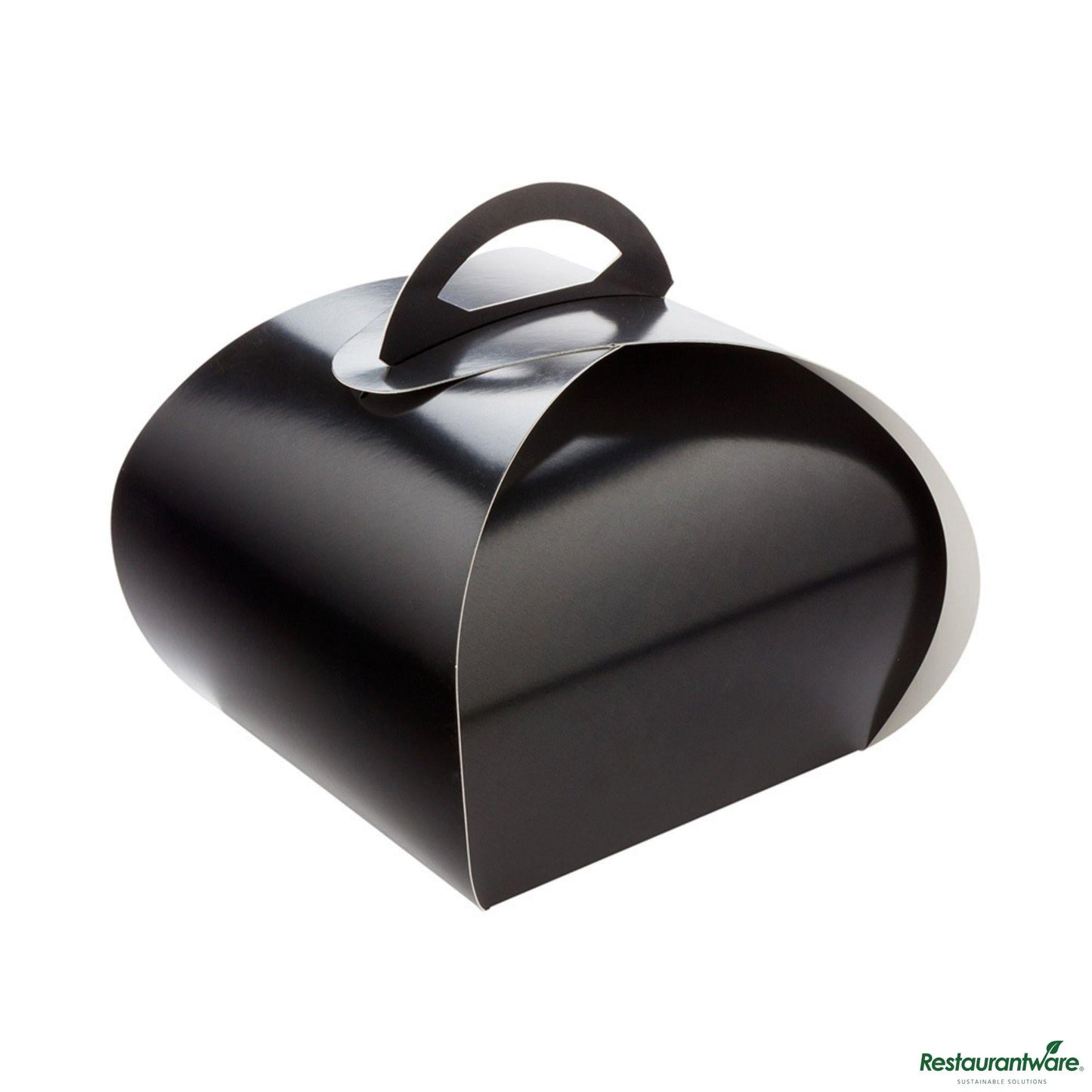 Wholesale Restaurantware Ingenero Black Paper Small Lunch and Cake Box - 6 1/2" X 6 1/2" X 6 1/2"- Bulk