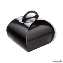 Wholesale Restaurantware Ingenero Black Paper Small Lunch and Cake Box - 6 1/2" X 6 1/2" X 6 1/2"- Bulk