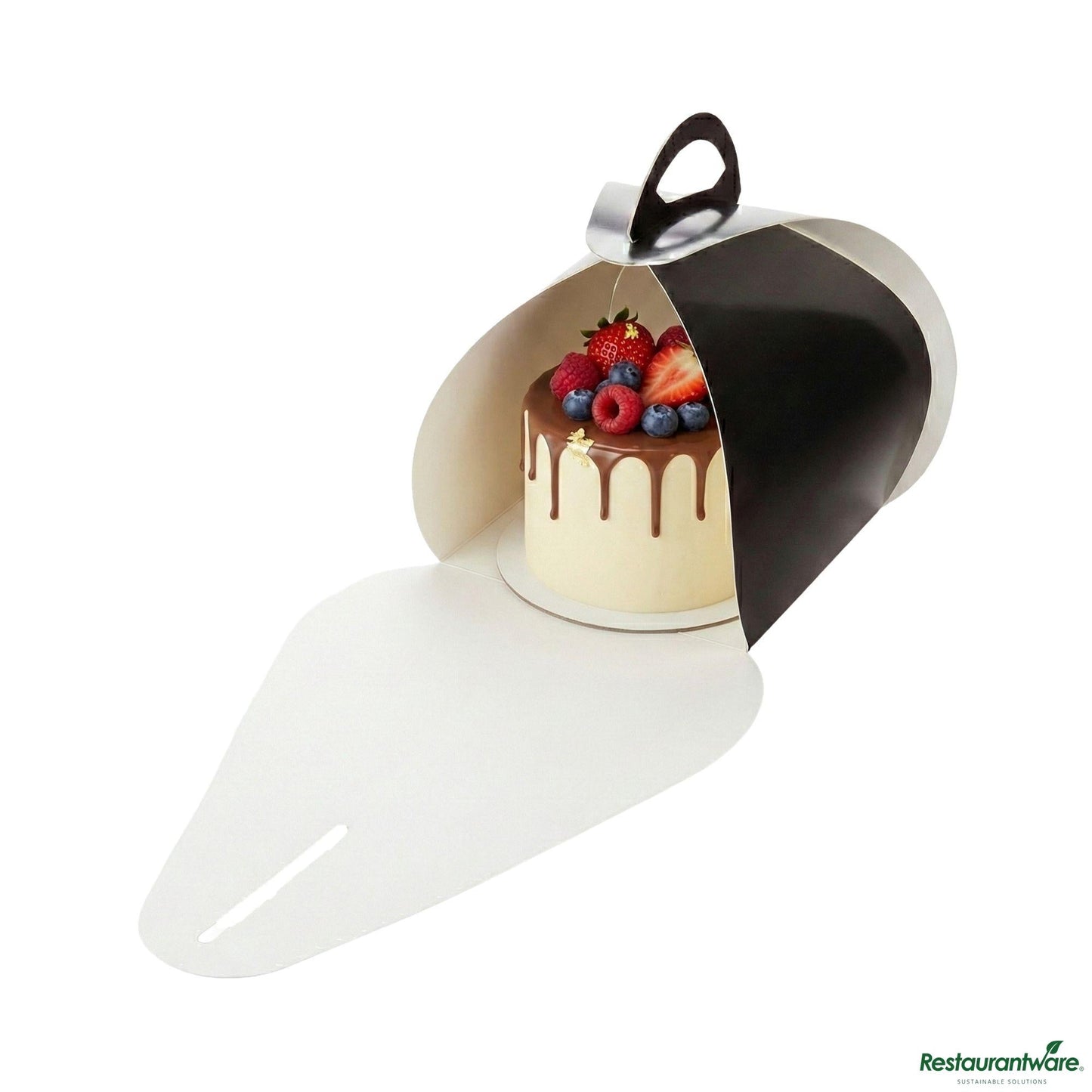 Wholesale Restaurantware Ingenero Black Paper Small Lunch and Cake Box - 6 1/2" X 6 1/2" X 6 1/2"- Bulk