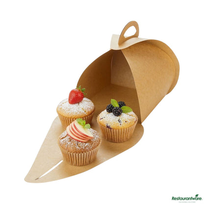 Wholesale Restaurantware Ingenero Kraft Paper Small Lunch and Cake Box - 6 1/2" X 6 1/2" X 6 1/2"- Bulk