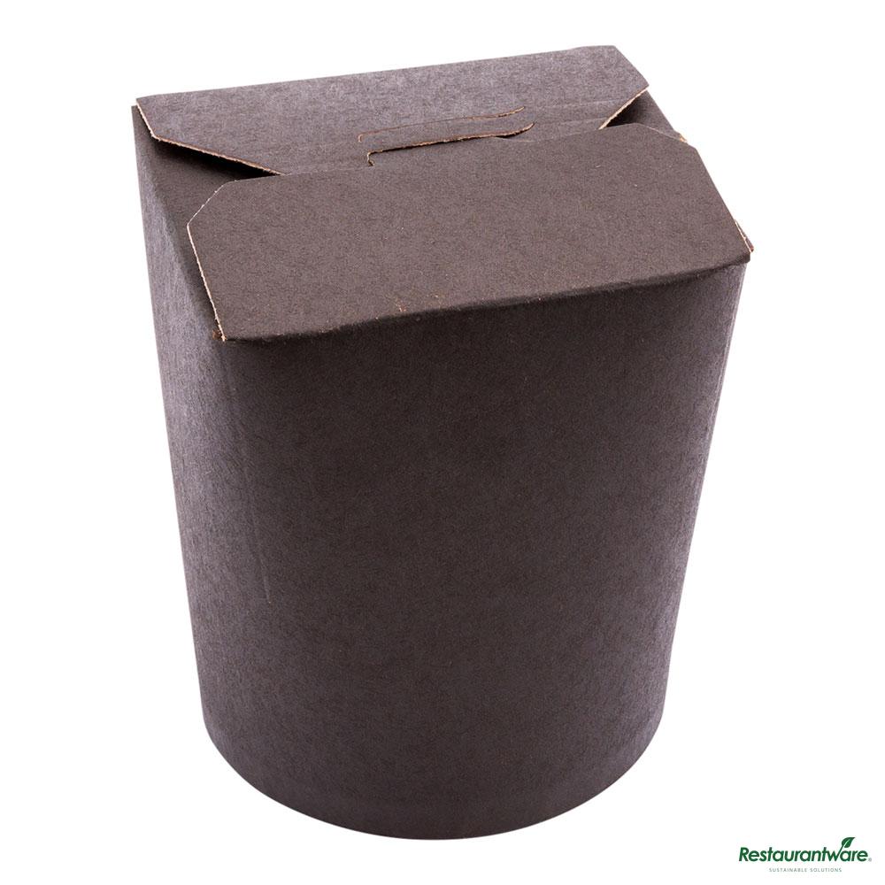 Wholesale Restaurantware Bio Tek 16 Oz Round Black Paper Noodle Take Out Container - 3 1/4" X 3" X 4"- Bulk
