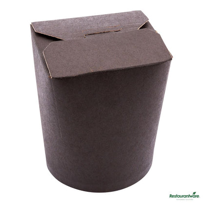Wholesale Restaurantware Bio Tek 16 Oz Round Black Paper Noodle Take Out Container - 3 1/4" X 3" X 4"- Bulk