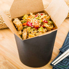 Wholesale Restaurantware Bio Tek 16 Oz Round Black Paper Noodle Take Out Container - 3 1/4" X 3" X 4"- Bulk