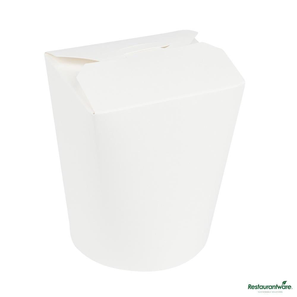 Wholesale Restaurantware Bio Tek 16 Oz Round White Paper Noodle Take Out Container - 3 1/4" X 3" X 4"- Bulk