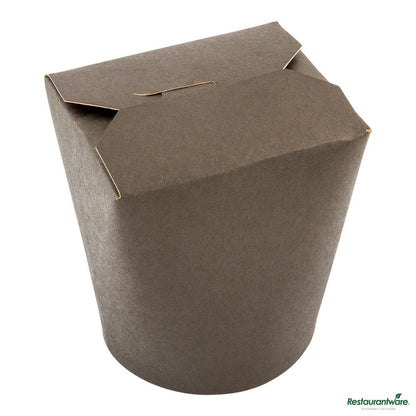 Wholesale Restaurantware Bio Tek 32 Oz Round Black Paper Noodle Take Out Container - 4" X 3 1/2" X 4 1/2"- Bulk