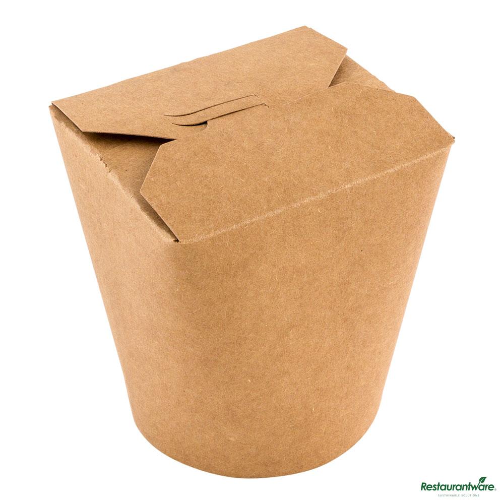 Wholesale Restaurantware Bio Tek 32 Oz Round Kraft Paper Noodle Take Out Container - 4" X 3 1/2" X 4 1/2"- Bulk