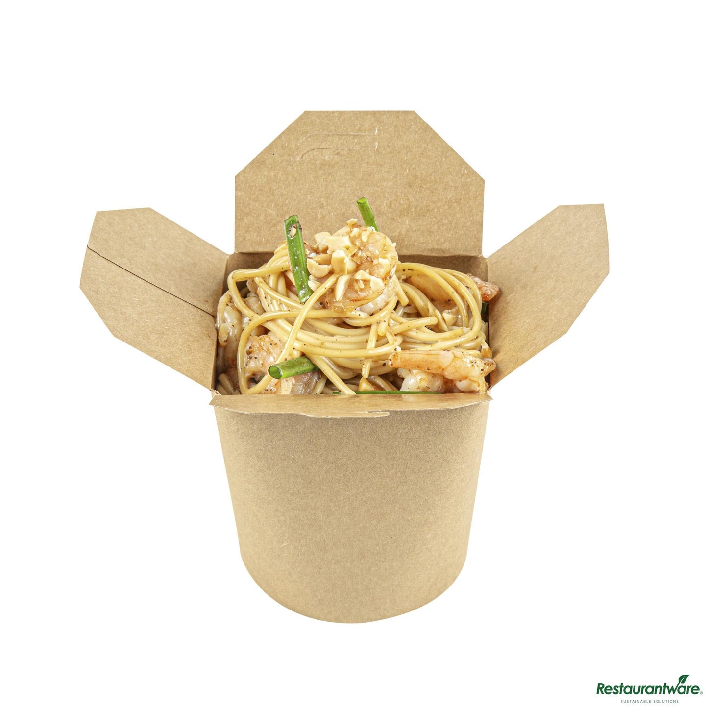 Wholesale Restaurantware Bio Tek 32 Oz Round Kraft Paper Noodle Take Out Container - 4" X 3 1/2" X 4 1/2"- Bulk