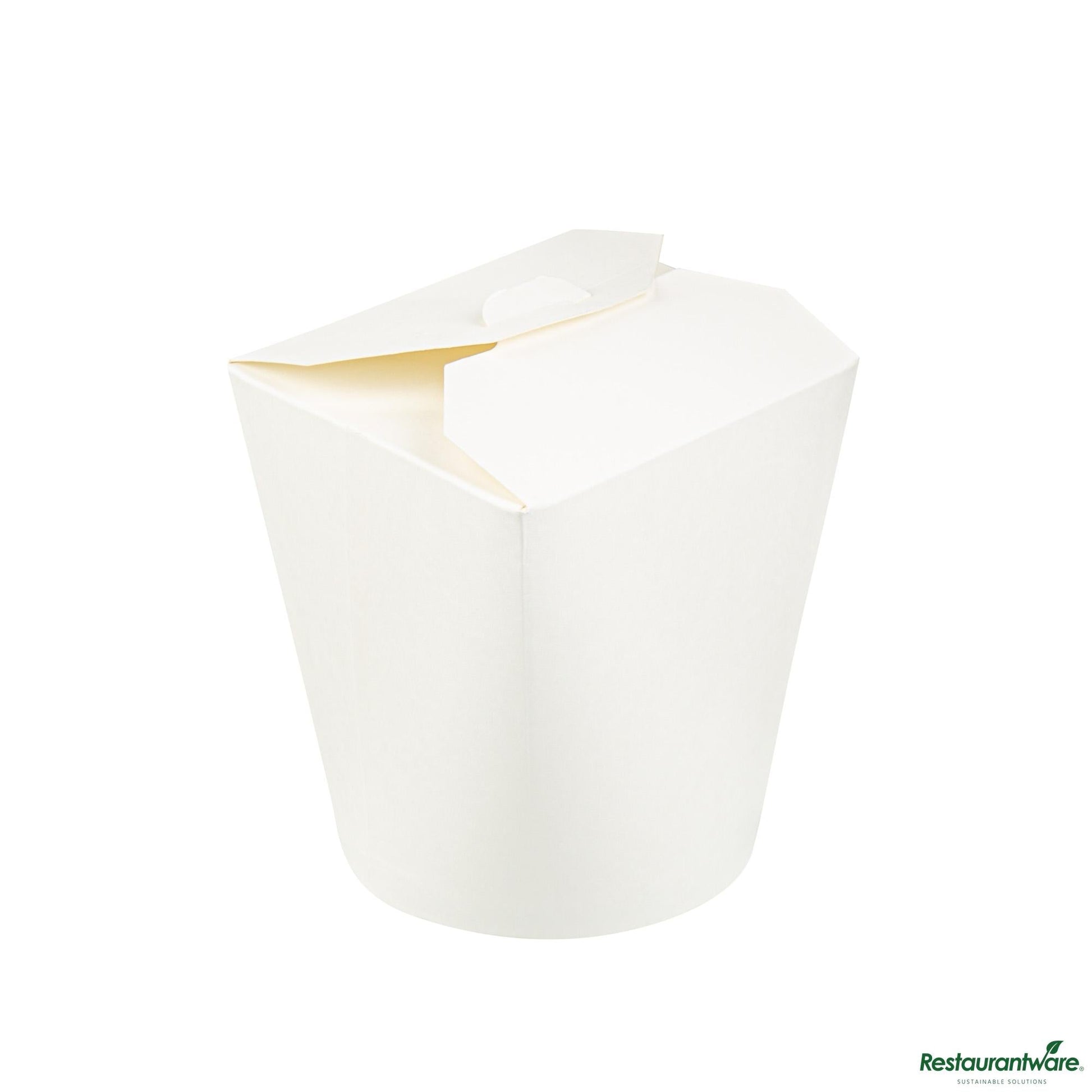 Wholesale Restaurantware 32 Oz Round White Paper Noodle Take Out Container - 4.0" X 3.5" X 4.5"- Bulk