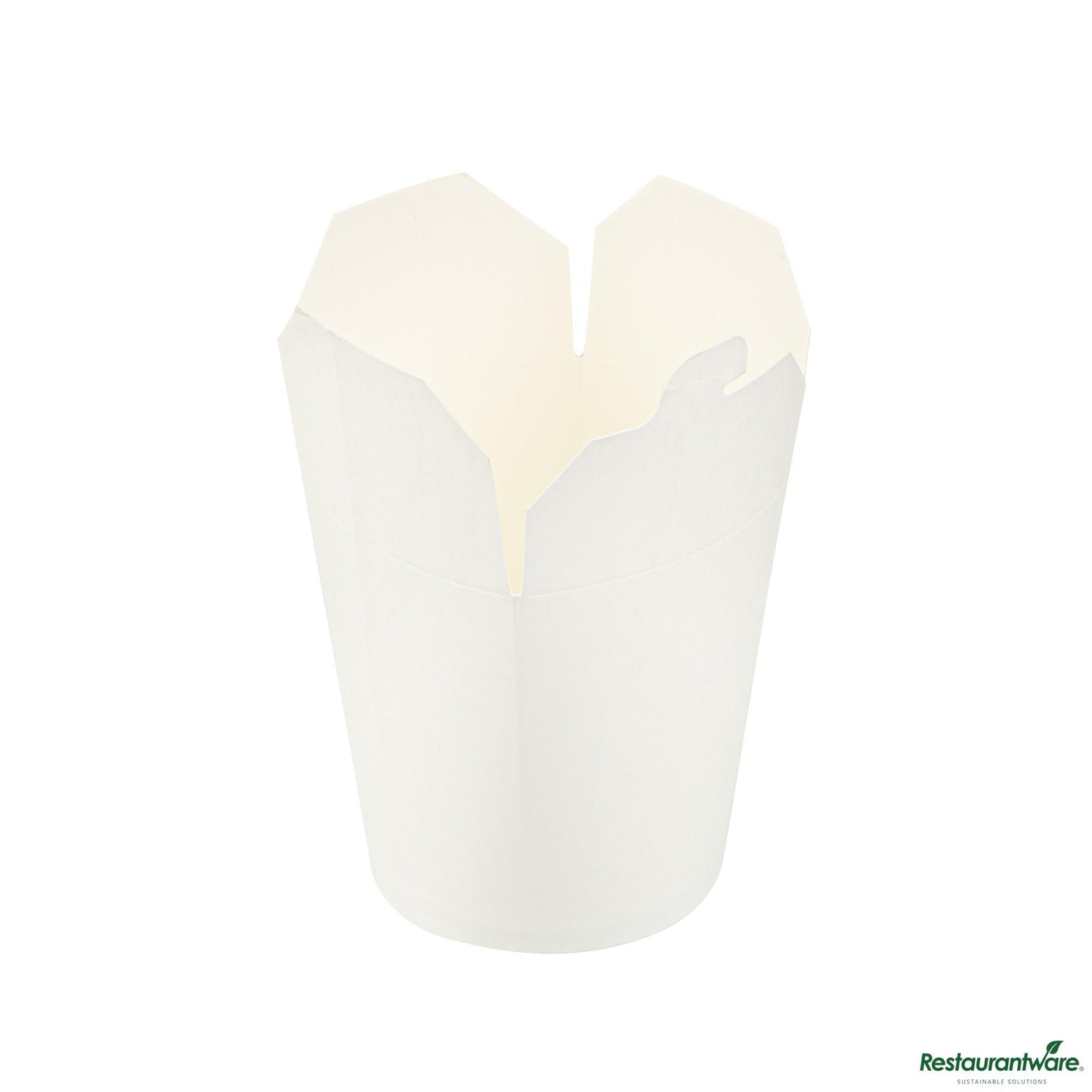 Wholesale Restaurantware 32 Oz Round White Paper Noodle Take Out Container - 4.0" X 3.5" X 4.5"- Bulk