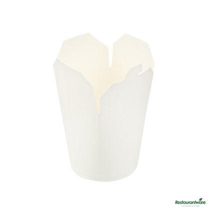 Wholesale Restaurantware 32 Oz Round White Paper Noodle Take Out Container - 4.0" X 3.5" X 4.5"- Bulk
