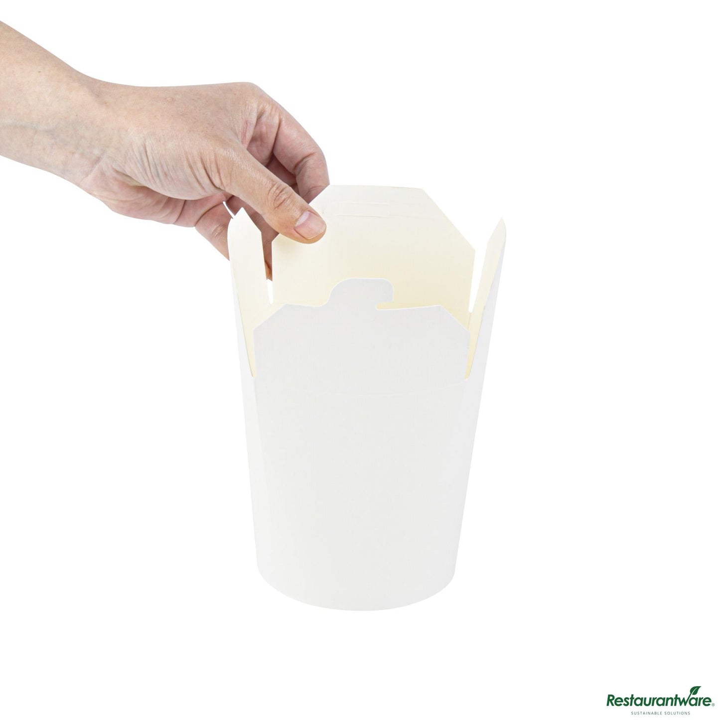 Wholesale Restaurantware 32 Oz Round White Paper Noodle Take Out Container - 4.0" X 3.5" X 4.5"- Bulk