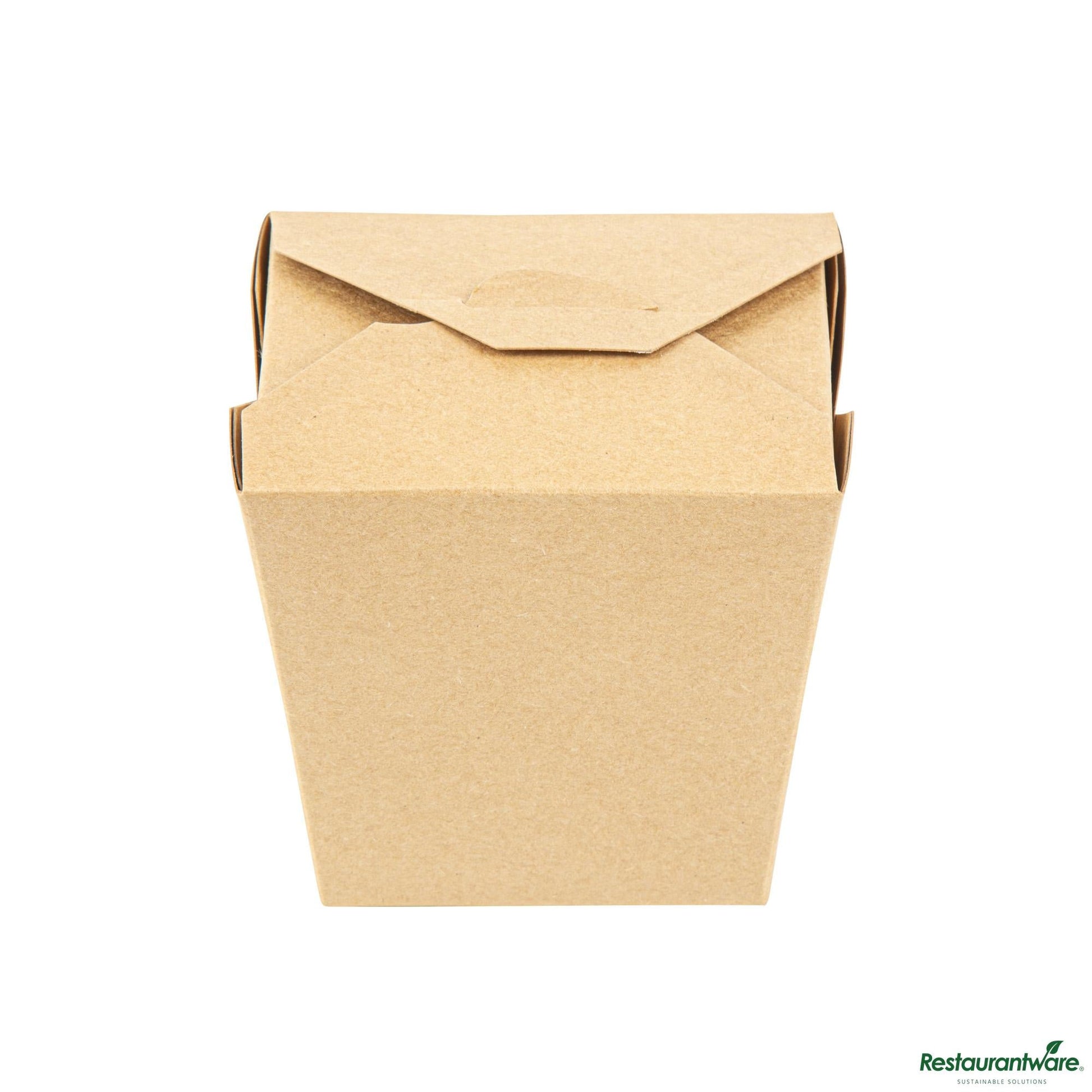 Wholesale Restaurantware Bio Tek 26 Oz Square Kraft Paper Noodle Take Out Container - 4" X 3 1/2" X 4"- Bulk