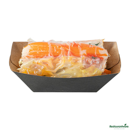Wholesale Restaurantware Bio Tek 2 Oz Black Paper Boat - 2" X 3/4" X 1 1/4"- Bulk