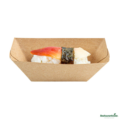 Wholesale Restaurantware Bio Tek 2 Oz Kraft Paper Boat - 2" X 3/4" X 1 1/4"- Bulk