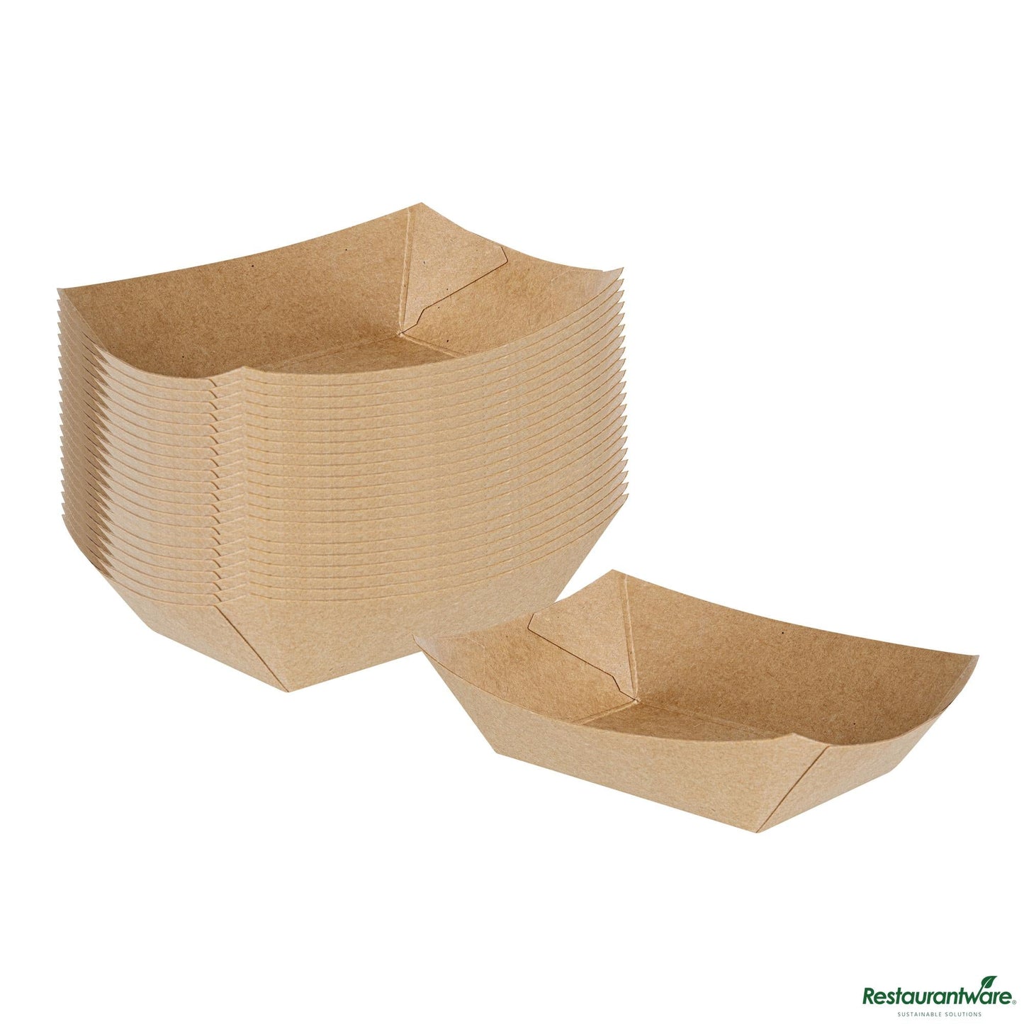 Wholesale Restaurantware Bio Tek 4 Oz Kraft Paper #25 Boat - 3" X 2" X 1"- Bulk
