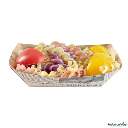 Wholesale Restaurantware Bio Tek 4 Oz Newsprint Paper #25 Boat - 3" X 2" X 1"- Bulk