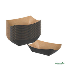 Wholesale Restaurantware Bio Tek 6 Oz Black Paper #40 Boat - 3 1/4" X 2" X 1 1/2"- Bulk