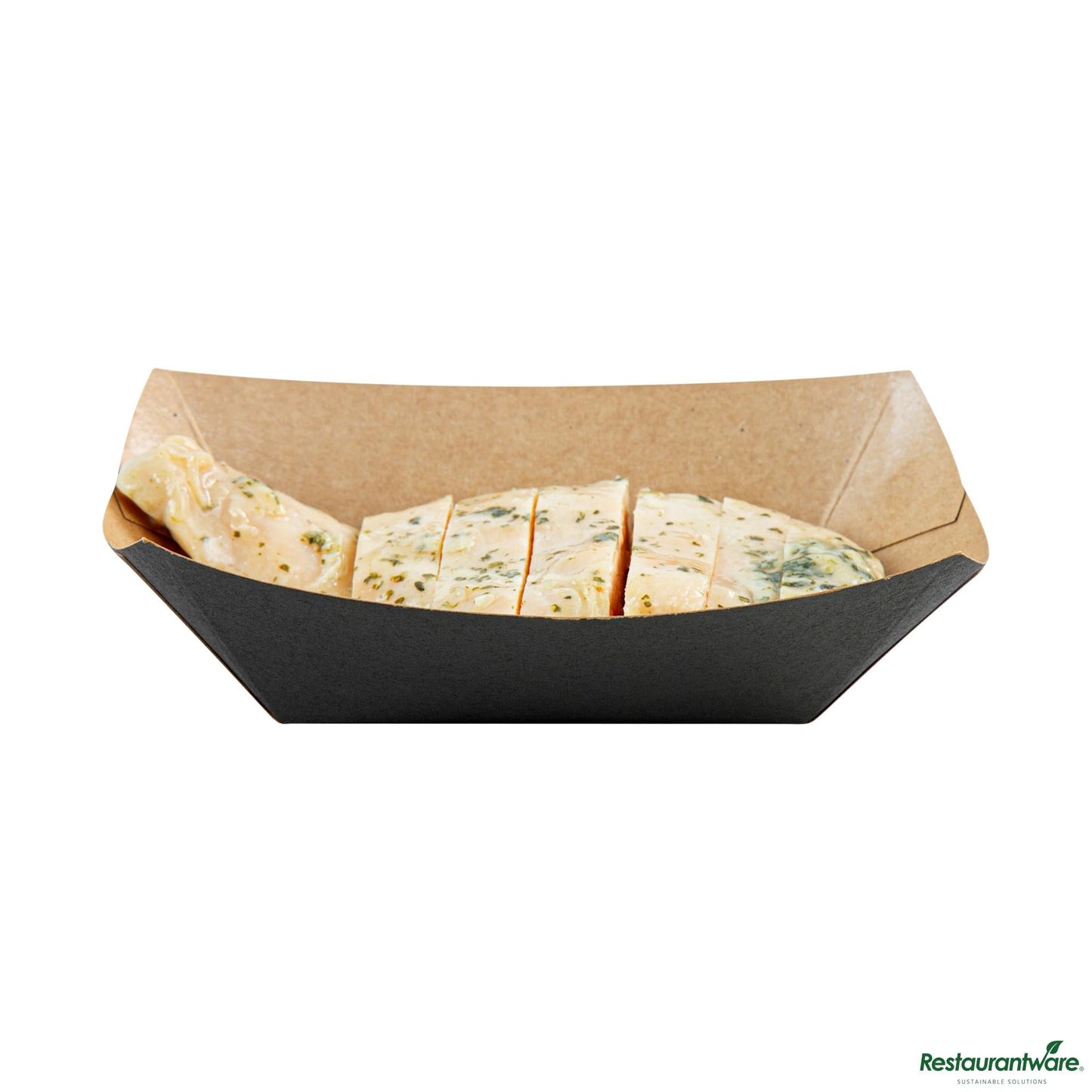 Wholesale Restaurantware Bio Tek 6 Oz Black Paper #40 Boat - 3 1/4" X 2" X 1 1/2"- Bulk