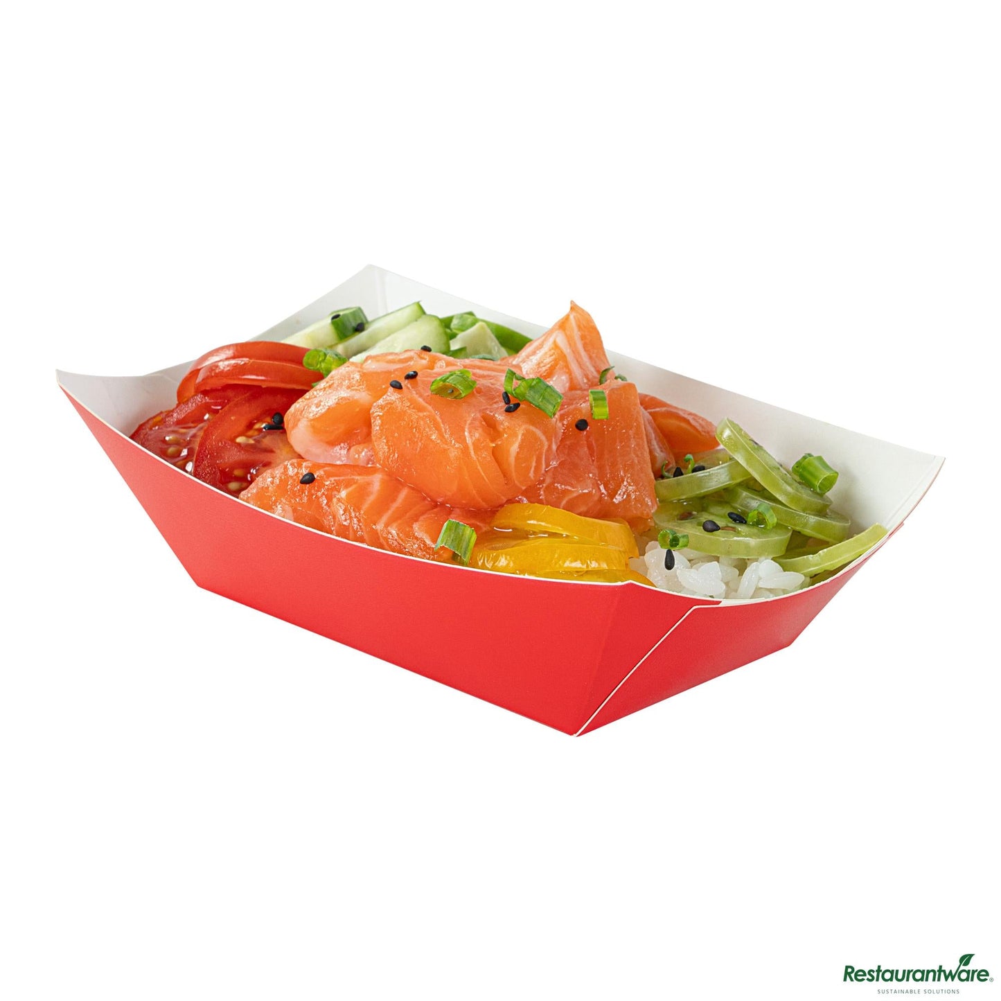Wholesale Restaurantware Bio Tek 6 Oz Red Paper #40 Boat - 3 1/4" X 2" X 1 1/2"- Bulk