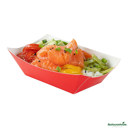 Wholesale Restaurantware Bio Tek 6 Oz Red Paper #40 Boat - 3 1/4" X 2" X 1 1/2"- Bulk