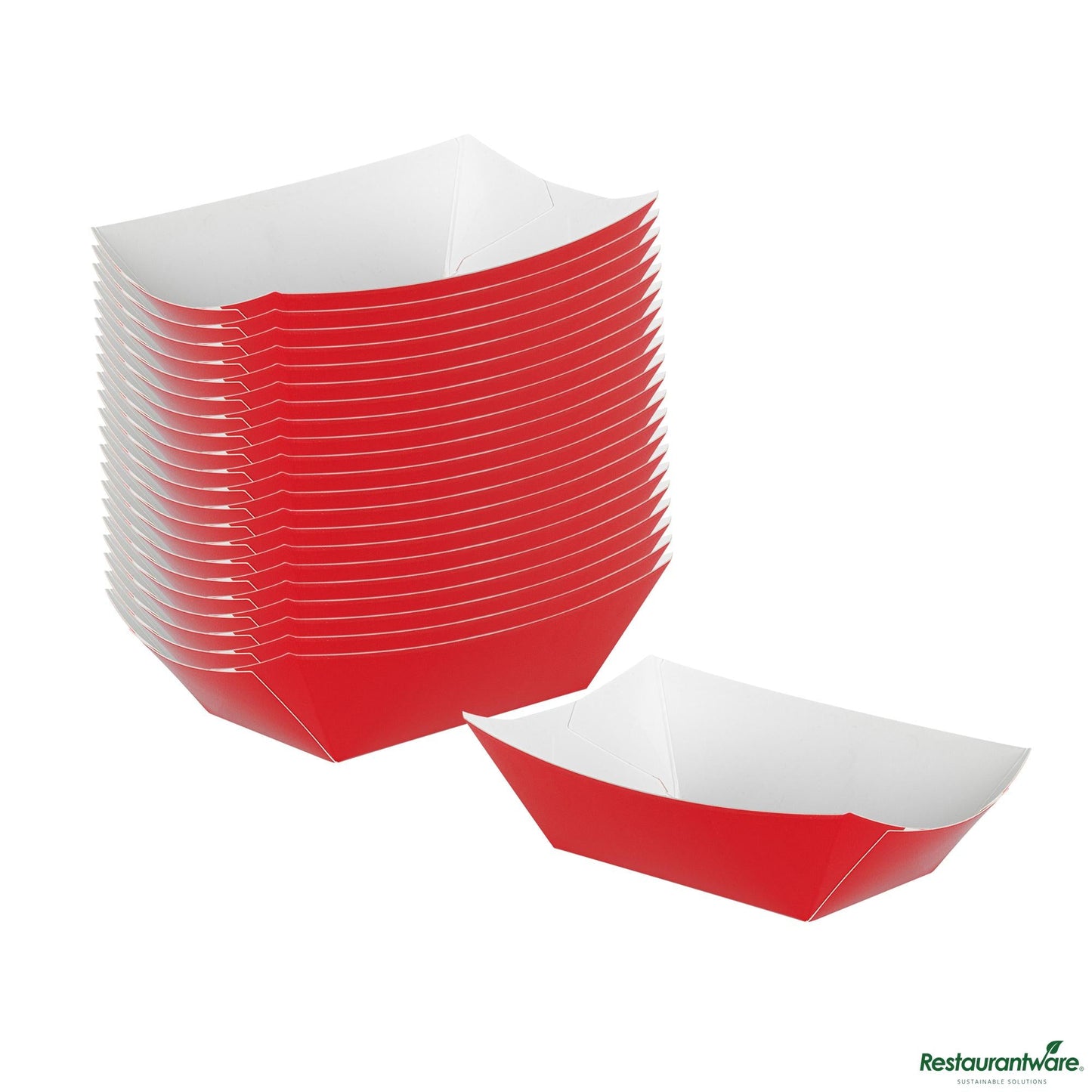 Wholesale Restaurantware Bio Tek 6 Oz Red Paper #40 Boat - 3 1/4" X 2" X 1 1/2"- Bulk