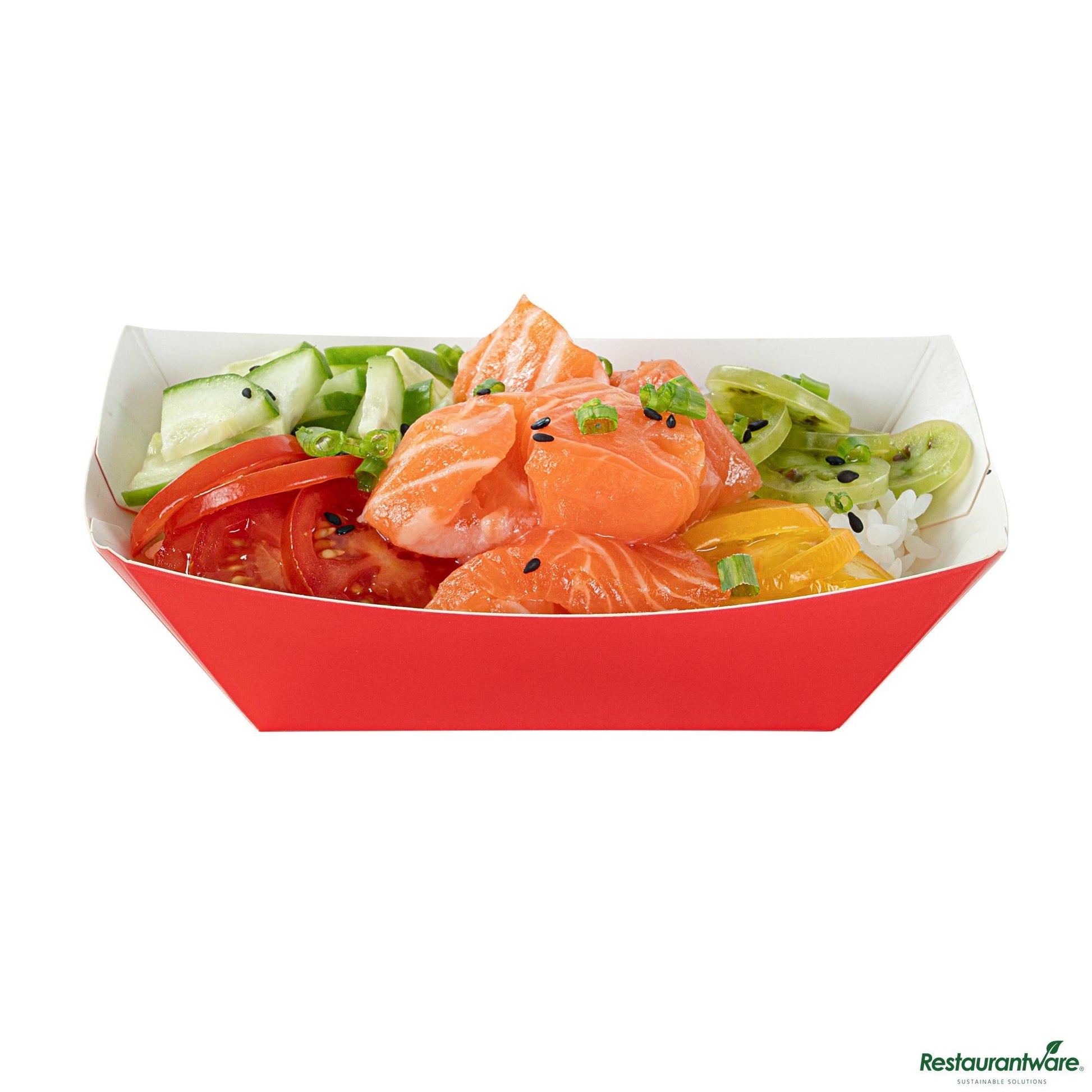 Wholesale Restaurantware Bio Tek 6 Oz Red Paper #40 Boat - 3 1/4" X 2" X 1 1/2"- Bulk