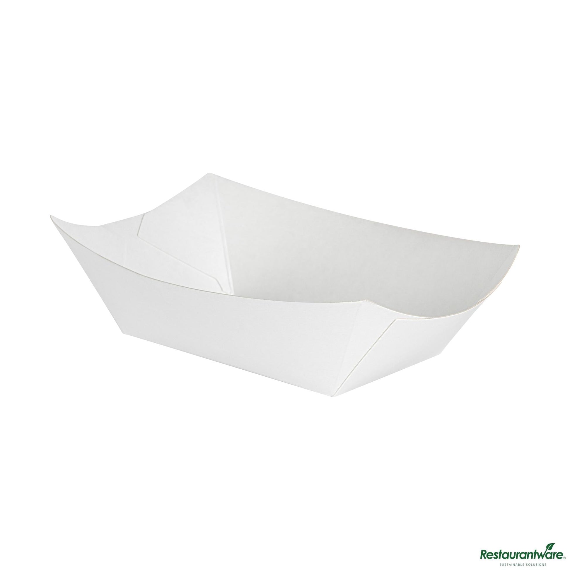 Wholesale Restaurantware Bio Tek 6 Oz White Paper #40 Boat - 3 1/4" X 2" X 1 1/2"- Bulk