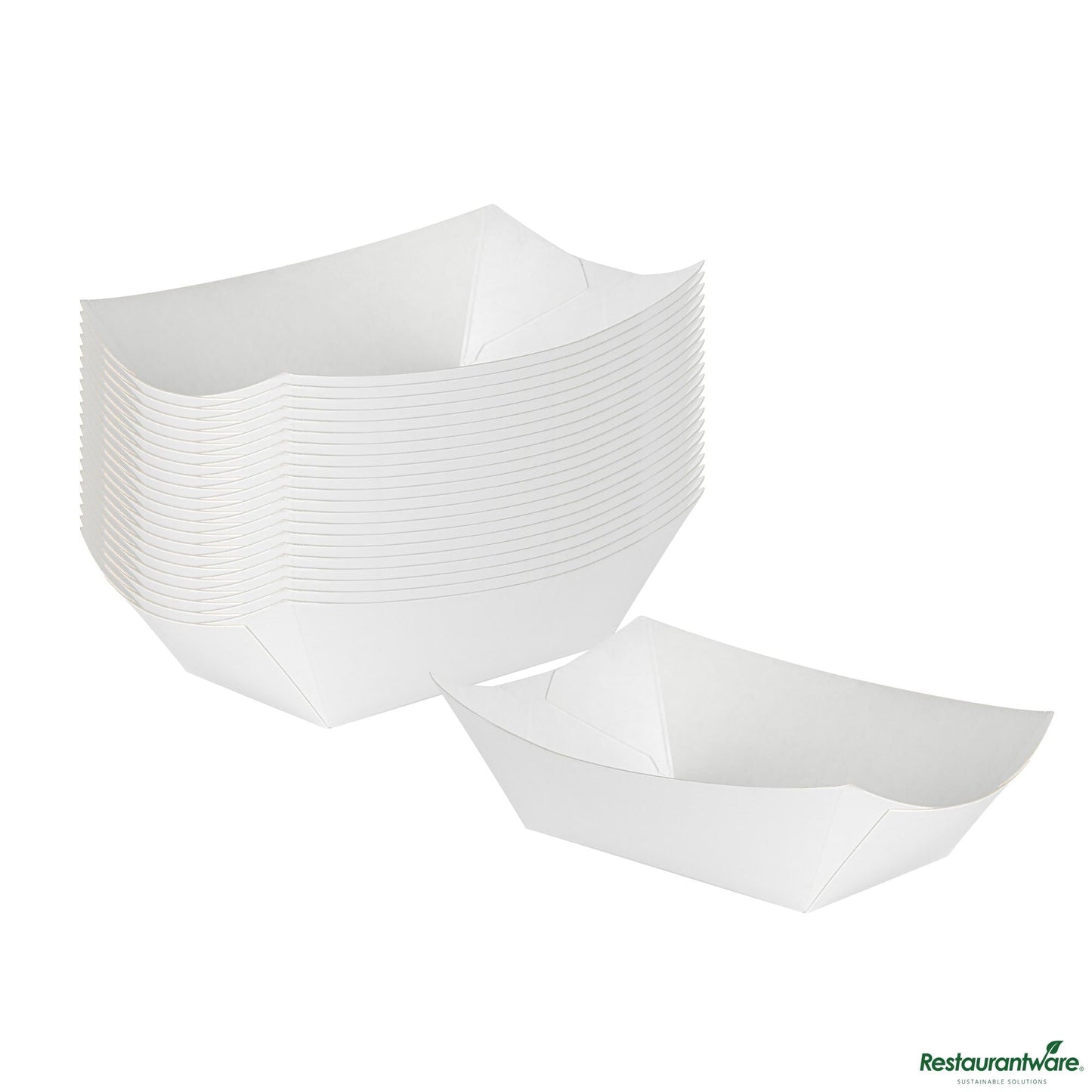 Wholesale Restaurantware Bio Tek 6 Oz White Paper #40 Boat - 3 1/4" X 2" X 1 1/2"- Bulk