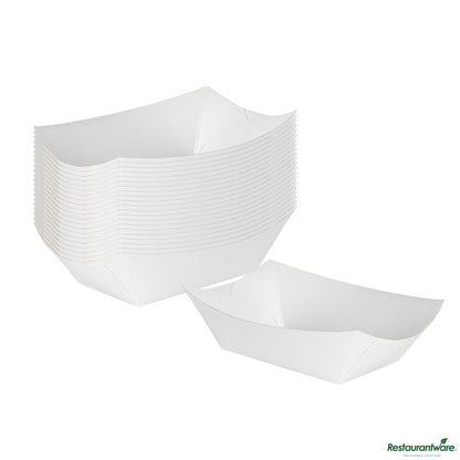 Wholesale Restaurantware Bio Tek 6 Oz White Paper #40 Boat - 3 1/4" X 2" X 1 1/2"- Bulk