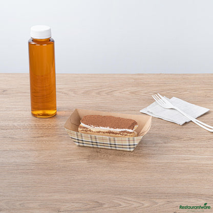 Wholesale Restaurantware Bio Tek 1/2 Lb Plaid Paper #50 Boat - 4 1/4" X 2 3/4" X 1 1/2"- Bulk