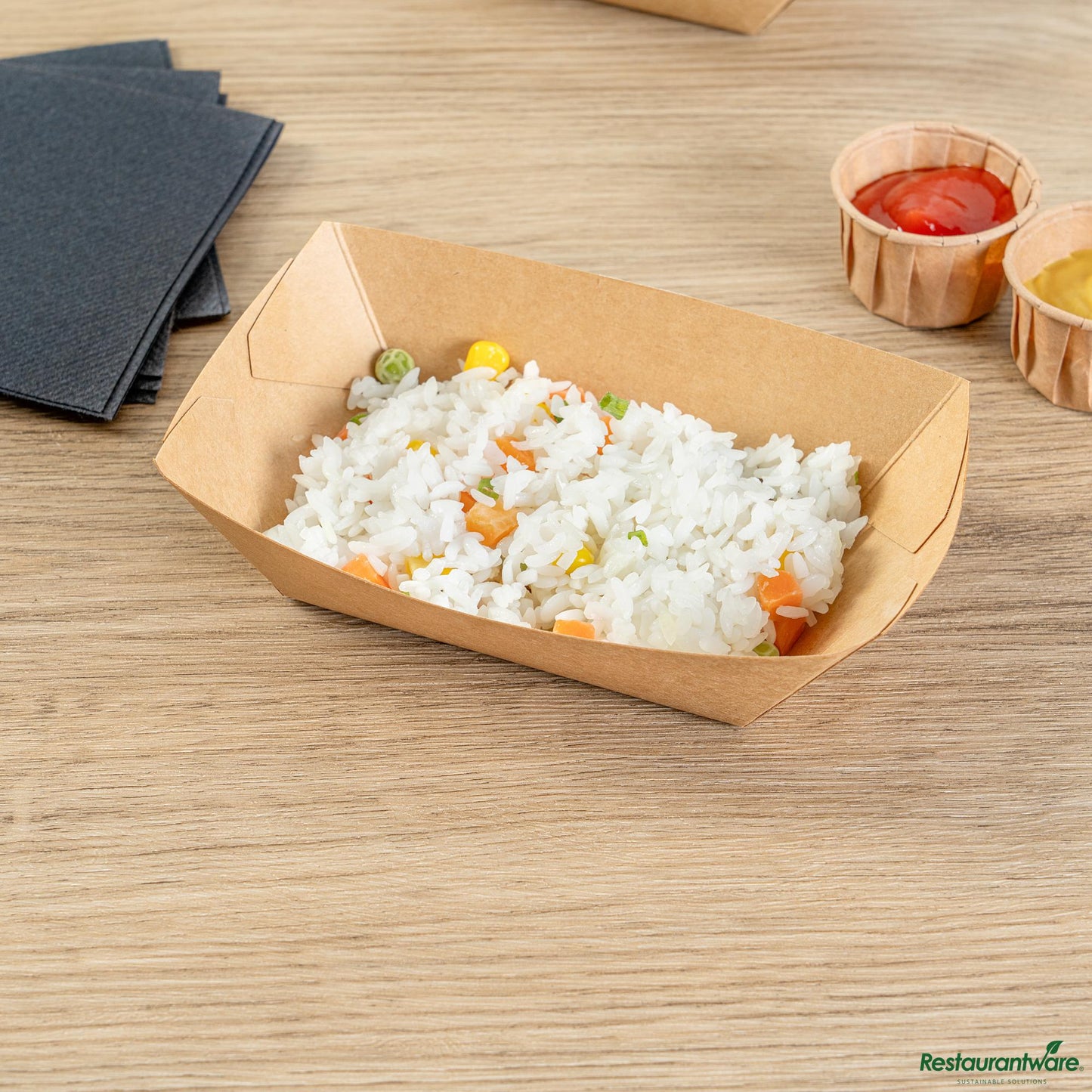 Wholesale Restaurantware Bio Tek 1/2 Lb Kraft Paper #50 Boat - 4 1/4" X 2 3/4" X 1 1/2"- Bulk