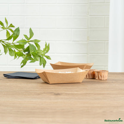 Wholesale Restaurantware Bio Tek 1/2 Lb Kraft Paper #50 Boat - 4 1/4" X 2 3/4" X 1 1/2"- Bulk