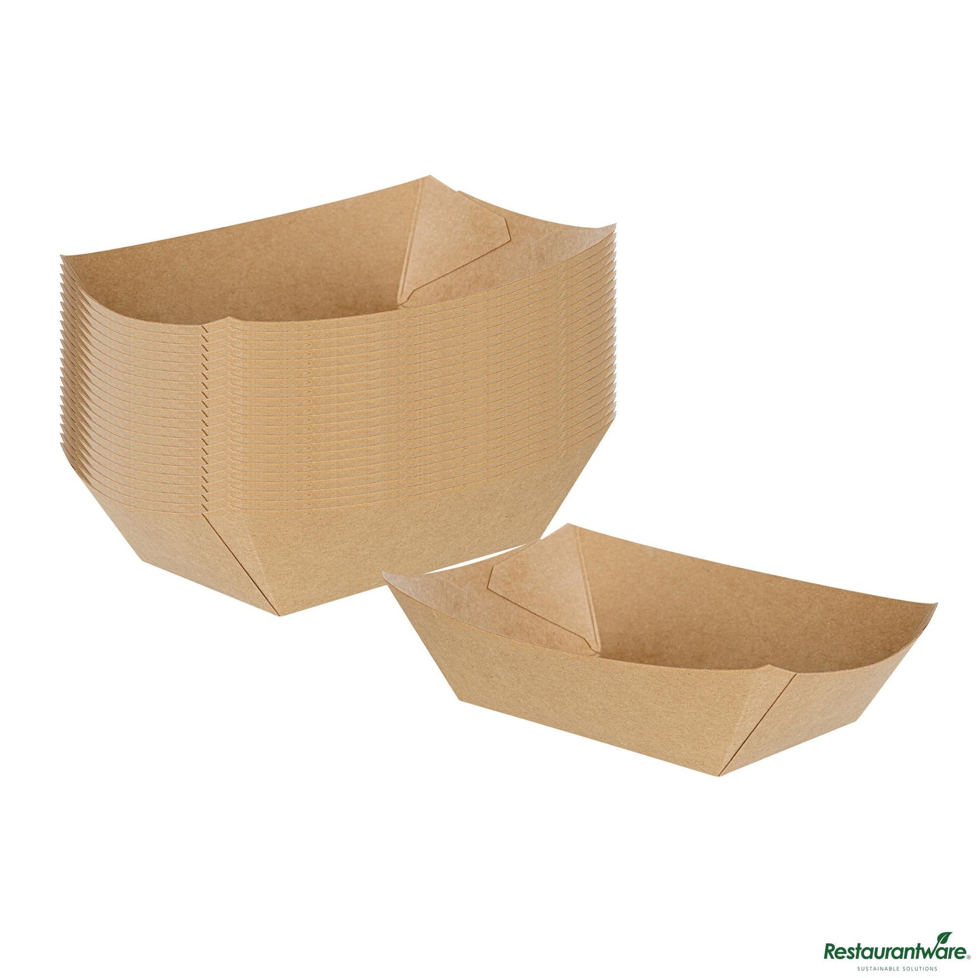 Wholesale Restaurantware 1/2 Lb Kraft Paper #50 Boat - 4.3" X 2.8" X 1.8"- Bulk