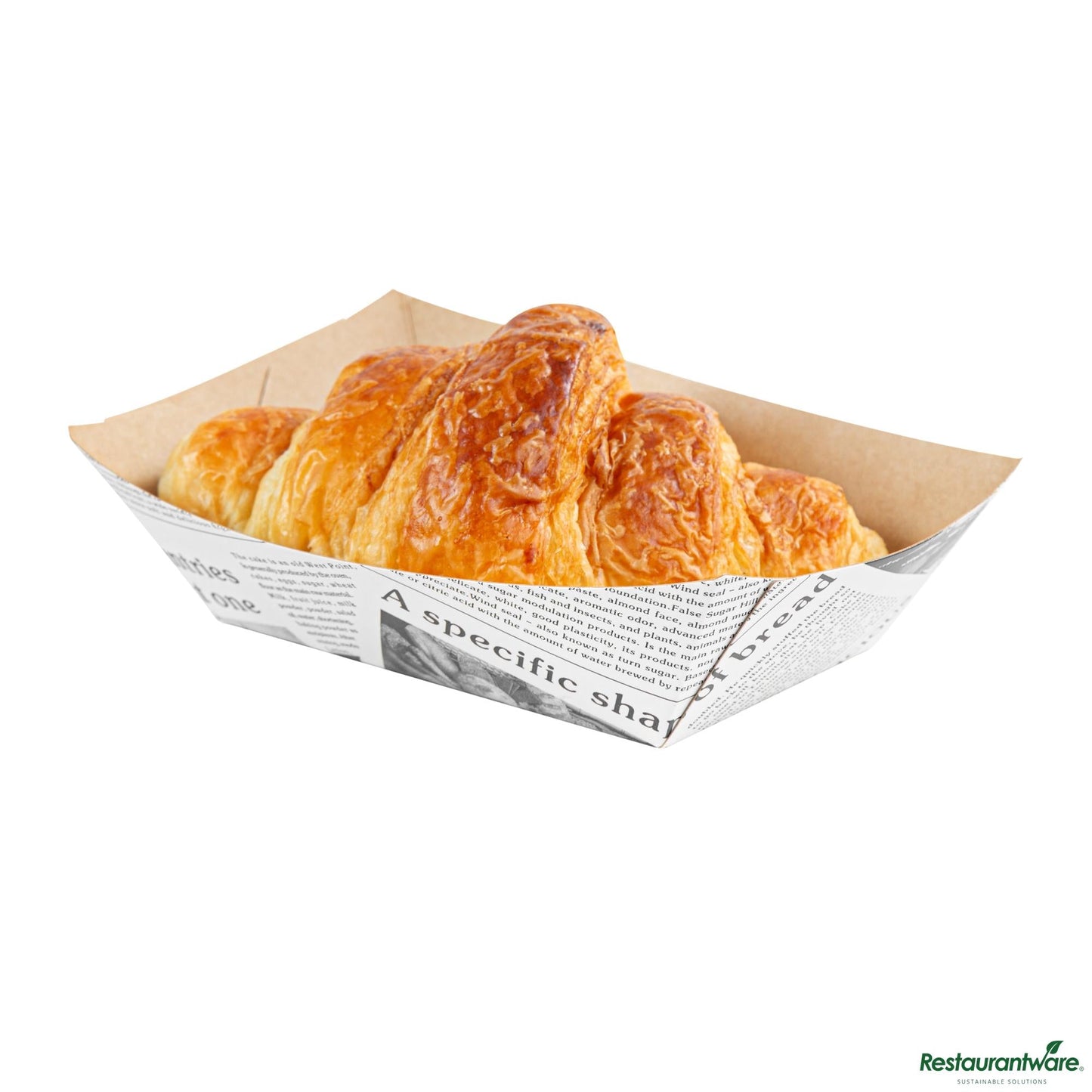 Wholesale Restaurantware Bio Tek 1/2 Lb Newsprint Paper #50 Boat - 4 1/4" X 2 3/4" X 1 1/2"- Bulk
