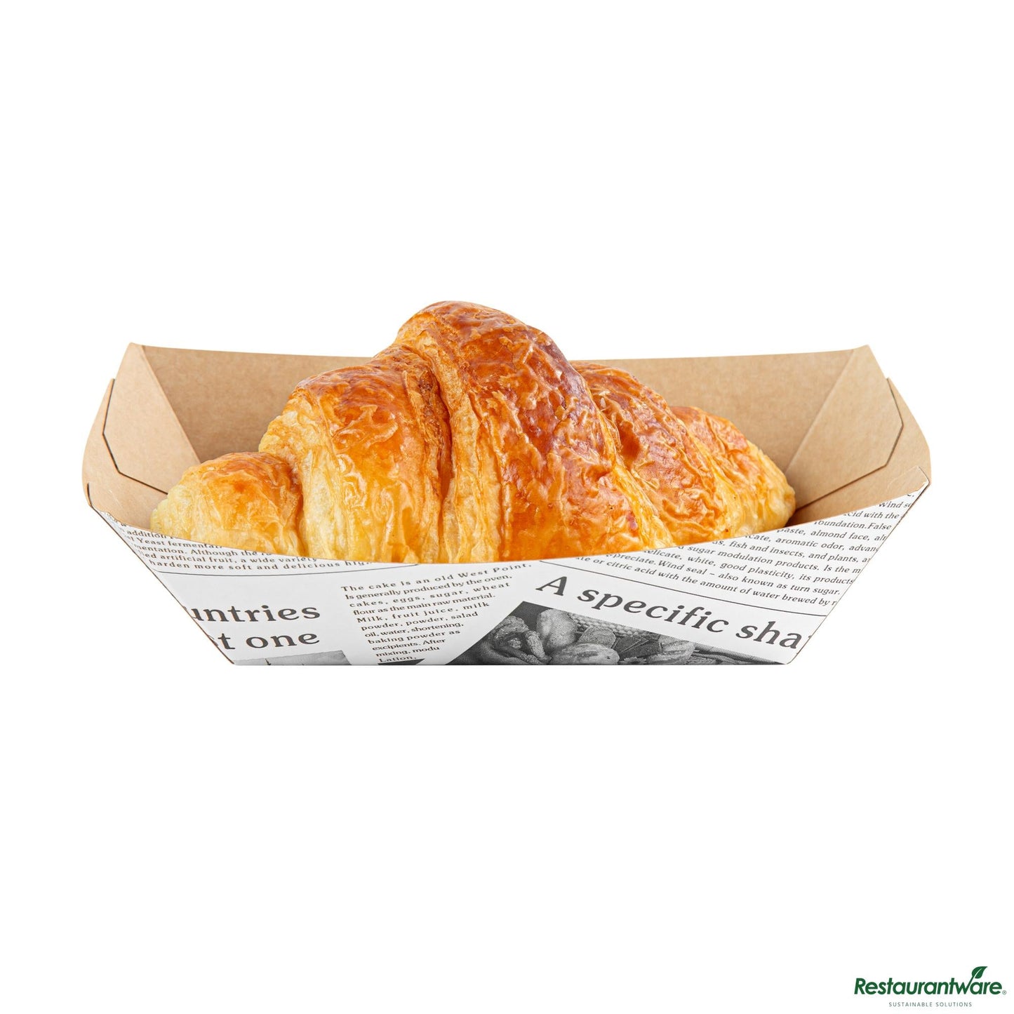 Wholesale Restaurantware Bio Tek 1/2 Lb Newsprint Paper #50 Boat - 4 1/4" X 2 3/4" X 1 1/2"- Bulk