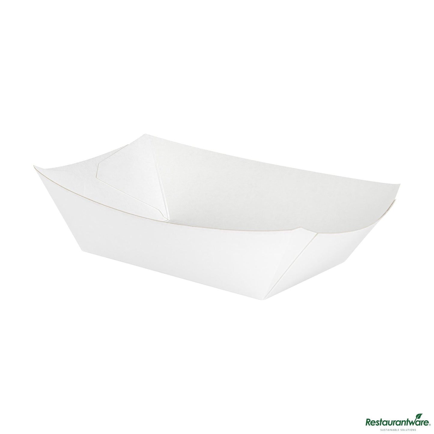 Restaurantware Bio Tek 1/2 Lb White Paper #50 Boat - 4 1/4" X 2 3/4" X 1 1/2"