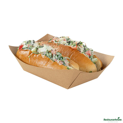 Restaurantware Bio Tek 1 Lb Kraft Paper #100 Boat - 5 1/2" X 3 1/2" X 2"