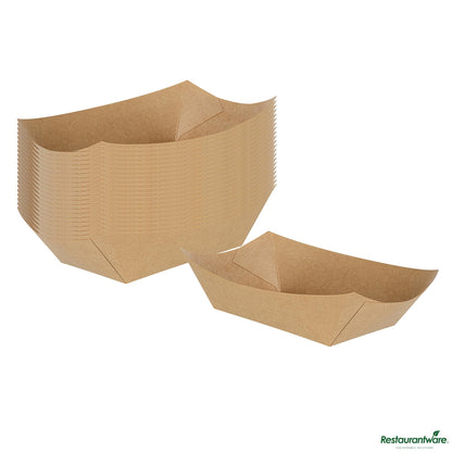 Restaurantware Bio Tek 1 Lb Kraft Paper #100 Boat - 5 1/2" X 3 1/2" X 2"