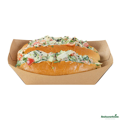 Restaurantware Bio Tek 1 Lb Kraft Paper #100 Boat - 5 1/2" X 3 1/2" X 2"