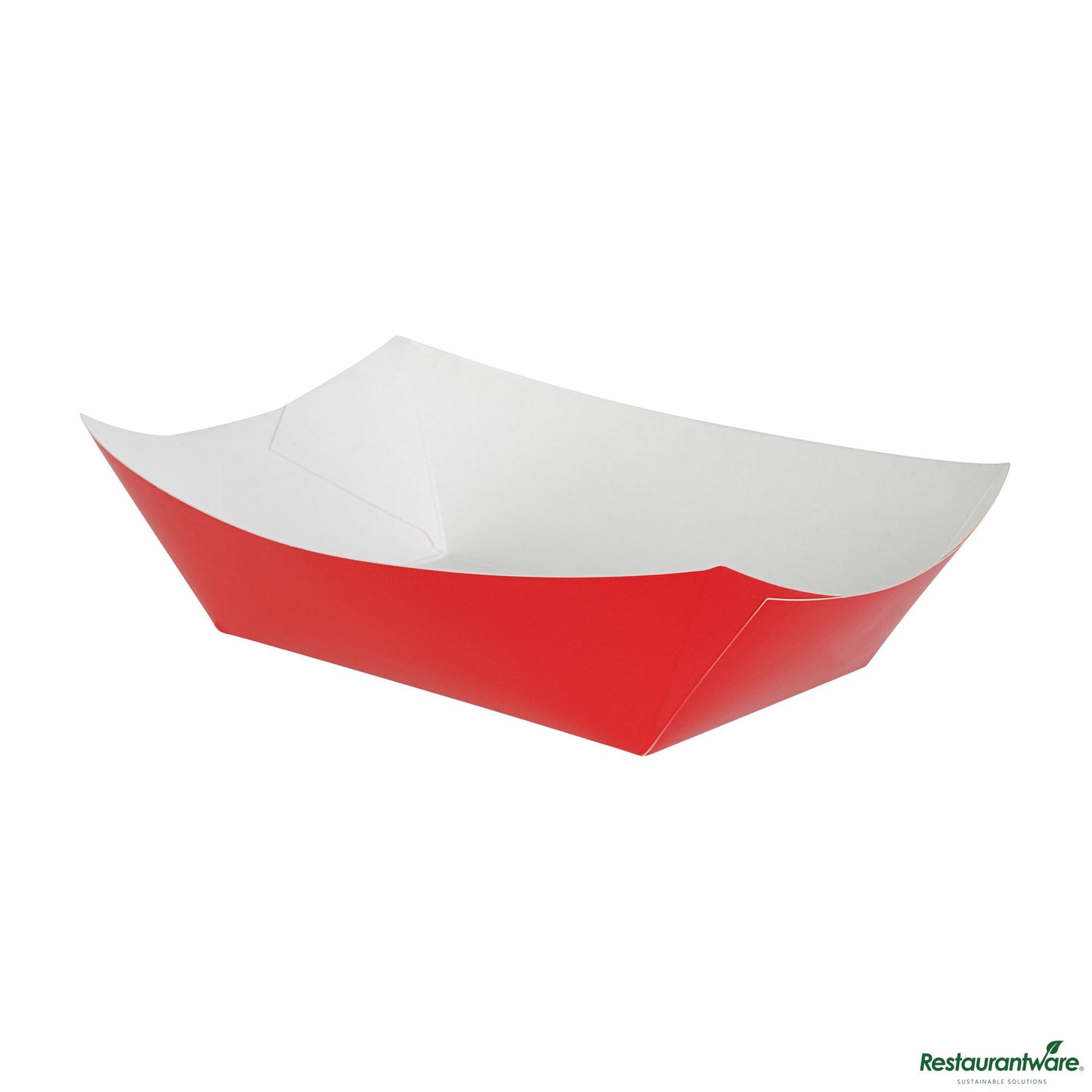 Wholesale Restaurantware Bio Tek 1 Lb Red Paper #100 Boat - 5 1/2" X 3 1/2" X 2"- Bulk
