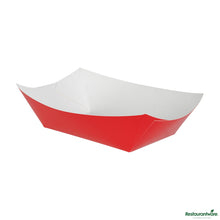 Wholesale Restaurantware Bio Tek 1 Lb Red Paper #100 Boat - 5 1/2" X 3 1/2" X 2"- Bulk