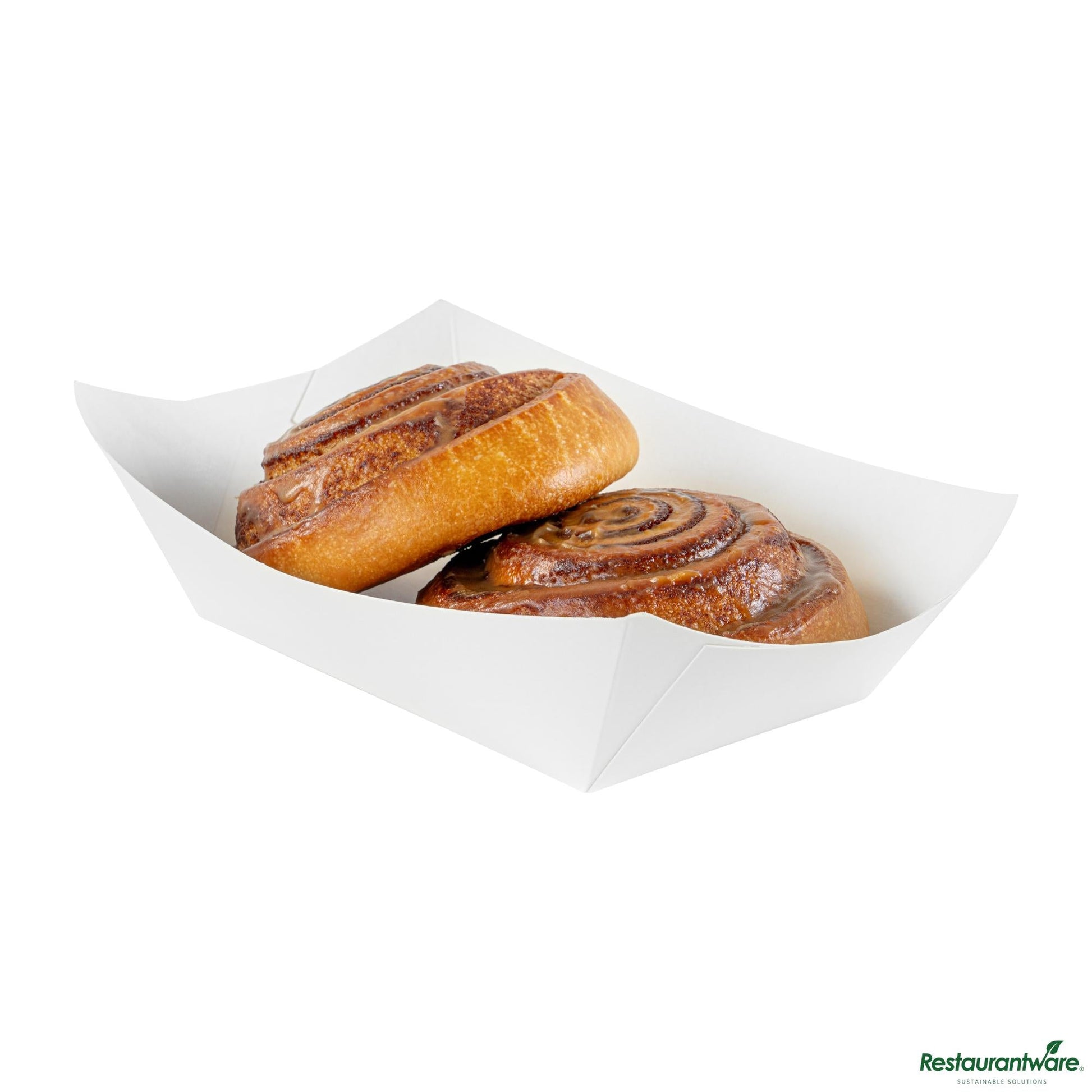 Wholesale Restaurantware Bio Tek 1 Lb White Paper #100 Boat - 5 1/2" X 3 1/2" X 2"- Bulk