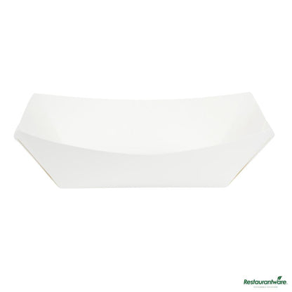 Wholesale Restaurantware Bio Tek 1 Lb White Paper #100 Boat - 5 1/2" X 3 1/2" X 2"- Bulk
