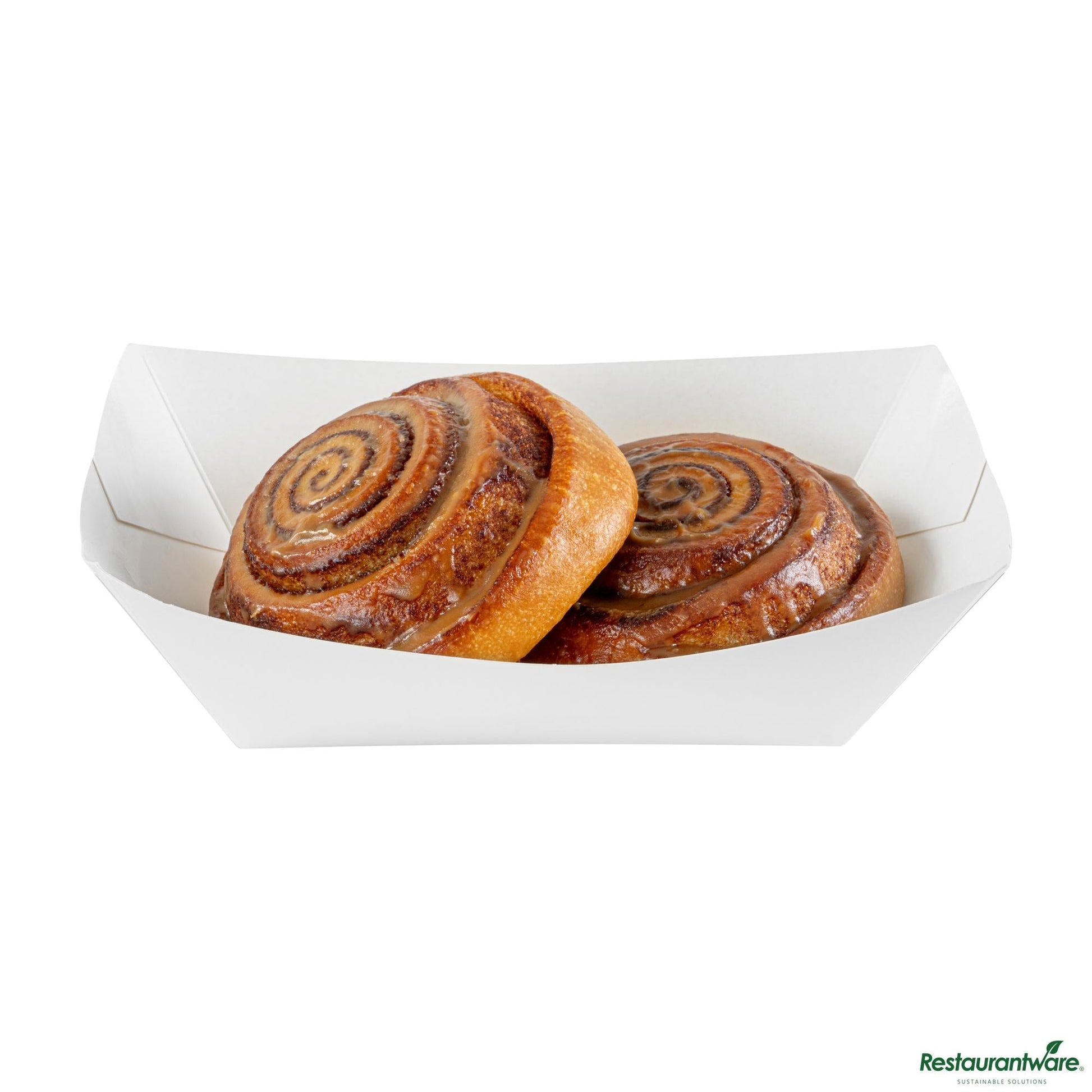 Wholesale Restaurantware Bio Tek 1 Lb White Paper #100 Boat - 5 1/2" X 3 1/2" X 2"- Bulk