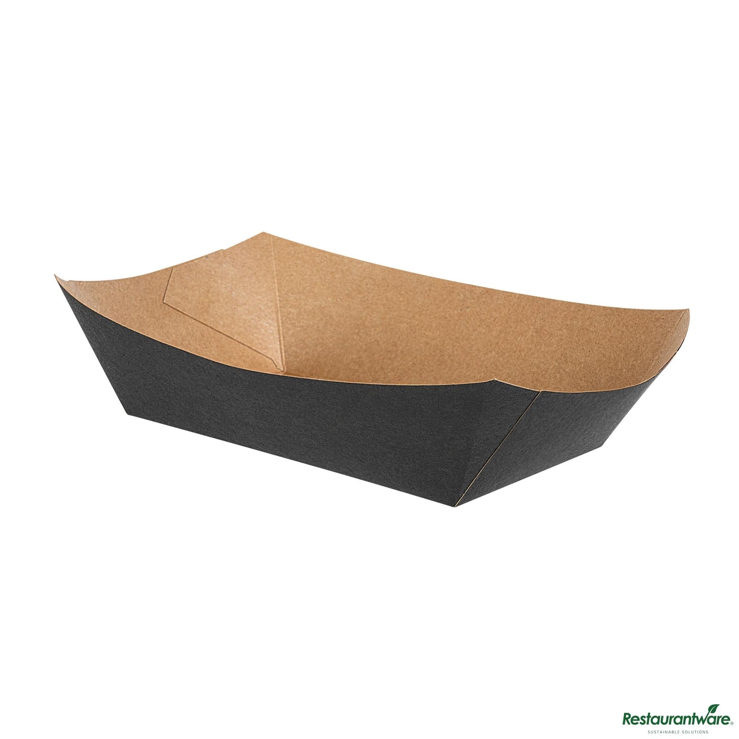 Wholesale Restaurantware Bio Tek 2 Lb Black Paper #200 Boat - 6 1/2" X 3 3/4" X 2 1/4"- Bulk