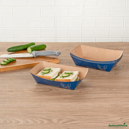 Wholesale Restaurantware Bio Tek 2 Lb Frenchie Paper #200 Boat - 6 1/2" X 3 3/4" X 2 1/4"- Bulk