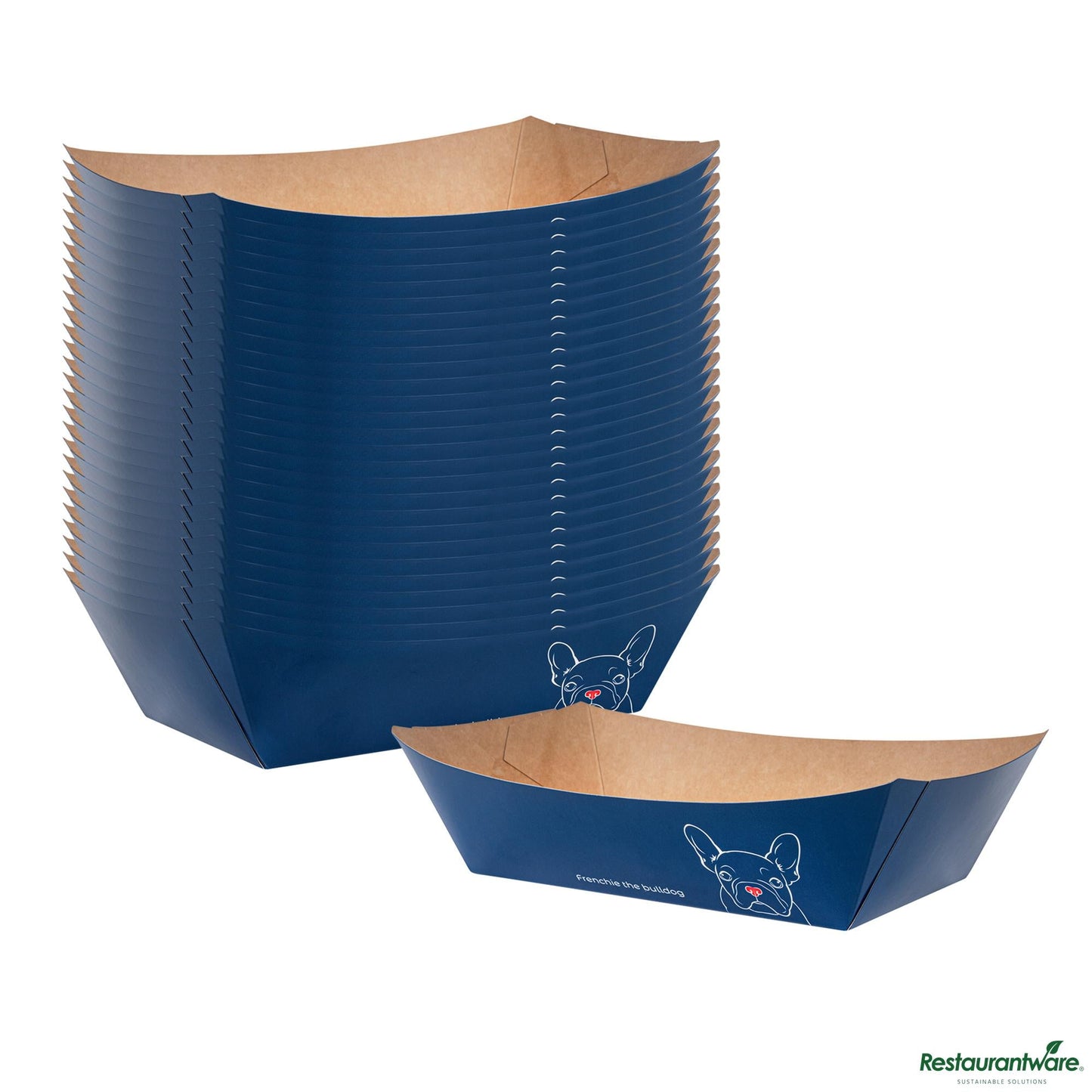 Wholesale Restaurantware Bio Tek 2 Lb Frenchie Paper #200 Boat - 6 1/2" X 3 3/4" X 2 1/4"- Bulk
