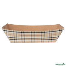 Wholesale Restaurantware Bio Tek 2 Lb Plaid Paper #200 Boat - 6 1/2" X 3 3/4" X 2 1/4"- Bulk