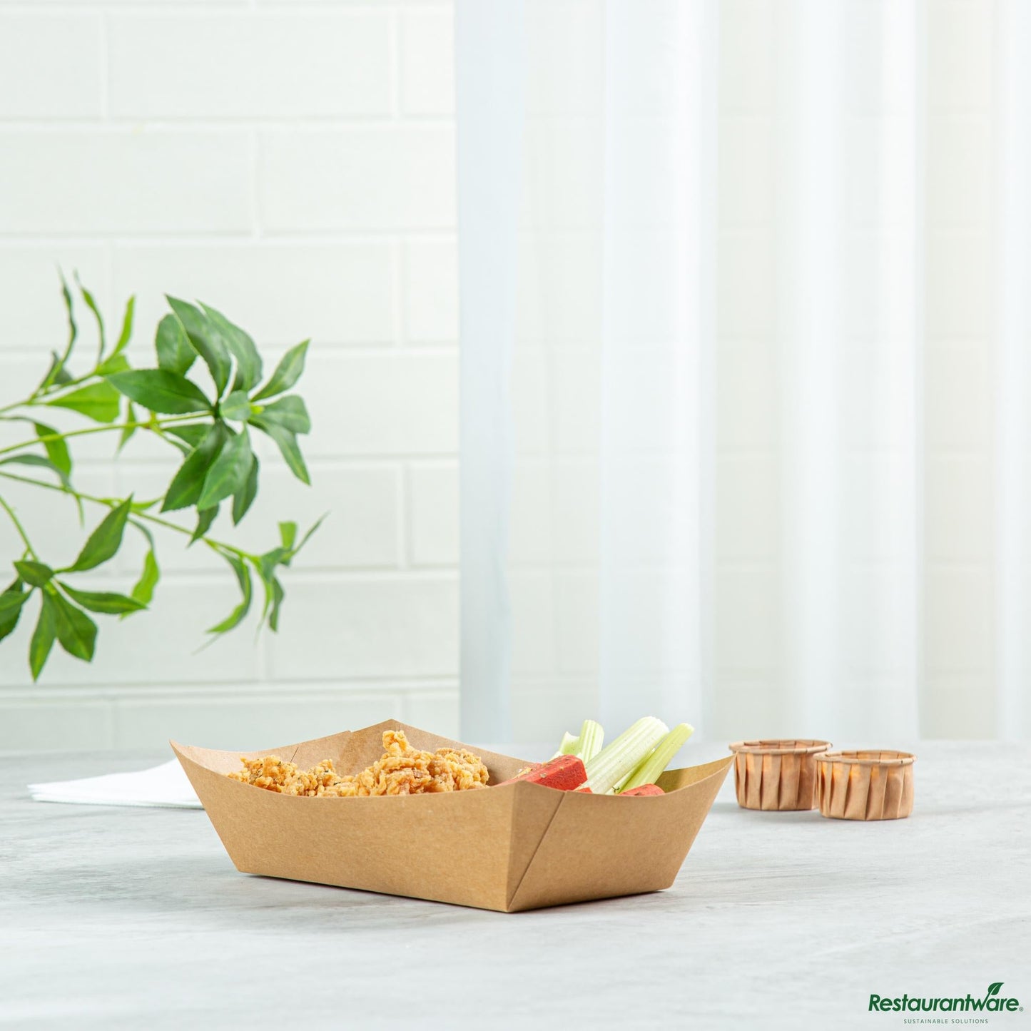 Wholesale Restaurantware Bio Tek 2 Lb Kraft Paper #200 Boat - 6 1/2" X 3 3/4" X 2 1/4"- Bulk