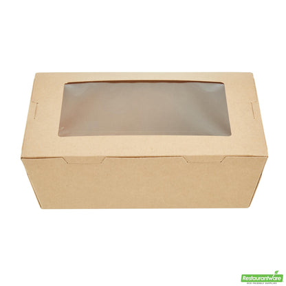 Restaurantware 71 Oz Kraft Paper Large Take Out Container - Hinge Lock